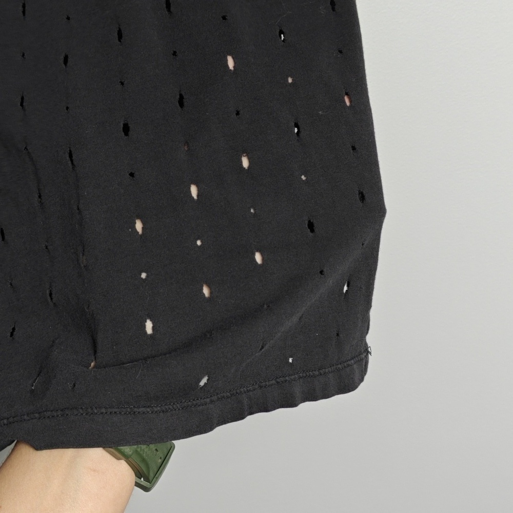 SIS SIS Anthropologie Black Cut Out Rolled Sleeve Top Size Large - Picture 8 of 14